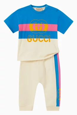 Buy Gucci Neutral Logo T shirt in Cotton for Baby Boys in UAE Ounass