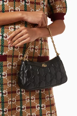 Buy Gucci Black Small Matelasse Shoulder Bag in Leather for Women