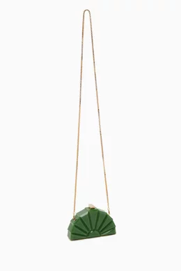 Buy Marzook Green Paloma Fan Mini Clutch in Resin for Women in UAE