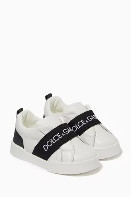 Buy Dolce Gabbana White Essential DG Sneakers in Leather for