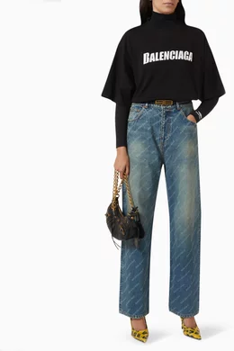 Balenciaga logo print jeans on sale