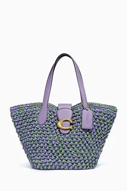 Coach purple store tote bag