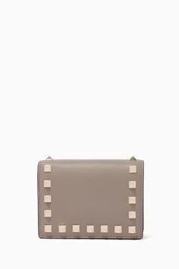 Valentino garavani rockstud online leather french wallet