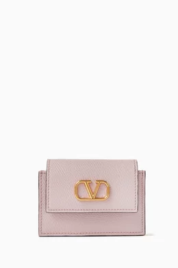 Valentino garavani vlogo soft hotsell grain leather flap wallet