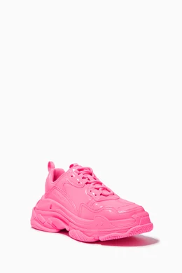 Buy Balenciaga Pink Triple S Sneakers in Faux Leather for Women in