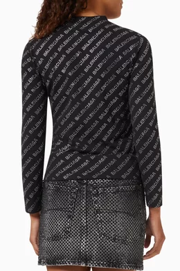 Buy Balenciaga Black Embellished Logo T shirt in Jersey for Women