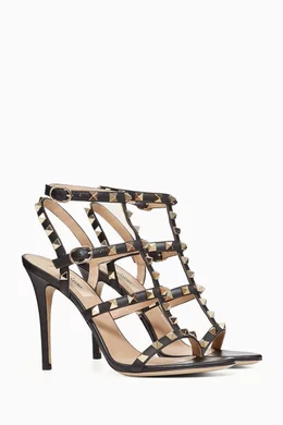 Rockstud 105mm caged leather sandals deals