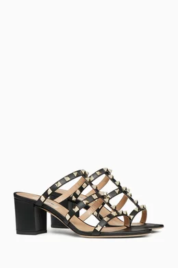 Buy Valentino Garavani Black Valentino Garavani Rockstud 60 Slide