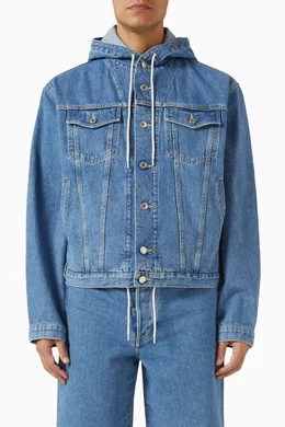 Fear of god hot sale hooded denim jacket