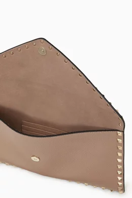 Rockstud calfskin pouch shop