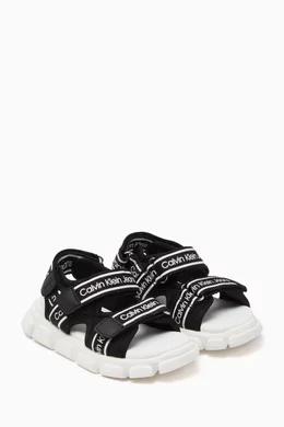 Calvin klein black and white sandals outlet