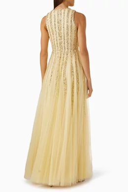 Gold maxi deals dress