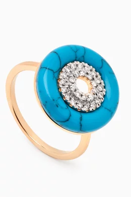 Buy Mateo New York Yellow Donut Turquoise Diamond Ring in 14kt