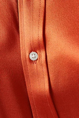 Buy Polo Ralph Lauren Orange Spread Collar Shirt in Mulberry Silk