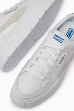 White leather puma sales shoes