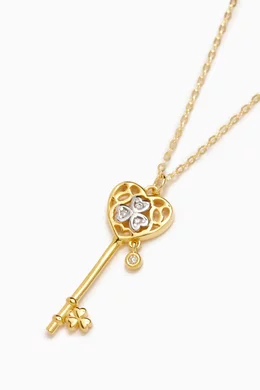 Buy Damas Yellow Studded Diamond Key Pendant Necklace in 18kt Gold