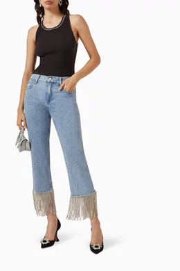 Embellished sales cropped jeans