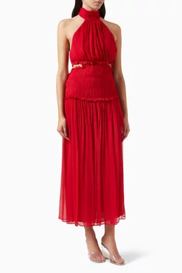 Open back on sale halter dress