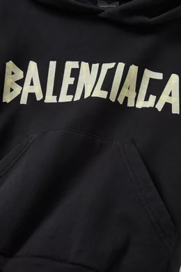 Buy Balenciaga Black Tape Type Hoodie in Cotton for UNISEX in UAE