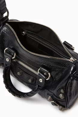 Buy Balenciaga Black Mini Le Cagole Duffle Bag in Arena Lambskin