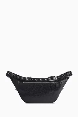 Buy Balenciaga Black Small Le Cagole Belt Bag in Arena Lambskin