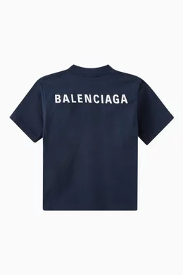 Buy Balenciaga Blue Logo T shirt in Cotton jersey for UNISEX in UAE Ounass