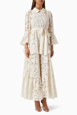 White lace online dress maxi