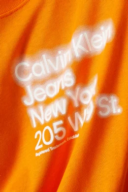 Buy Calvin Klein Jeans Orange Logo T shirt in Organic Cotton Jersey for Men in UAE Ounass