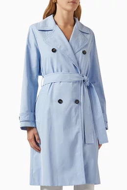 Pale blue trench coat top