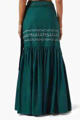 Green cheap maxi skirt