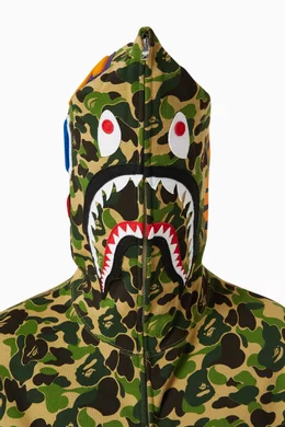 Buy A Bathing Ape Green ABC Camo Shark Hoodie in Cotton for Men in UAE Ounass