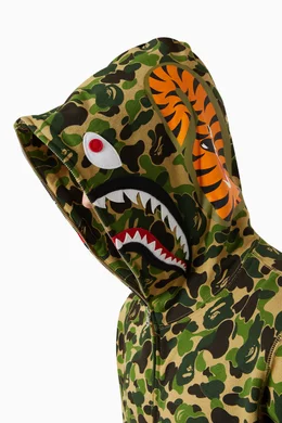 Bape green shop shark hoodie