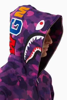 Bape purple camo shark hoodie cheap