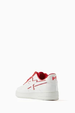Buy A Bathing Ape Red Bape Sta 8 M2 Low top Sneakers in Leather