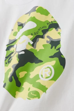 Buy A Bathing Ape White Woodland Camo print T shirt in Cotton for Boys in UAE Ounass