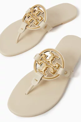 Women's tory burch metal miller leather hotsell thong sandals