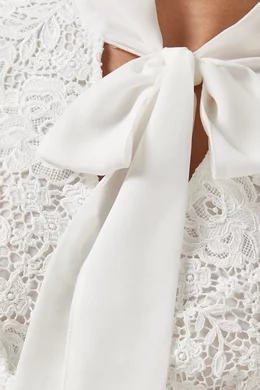 White Cord Lace Midi Dress