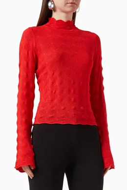Buy Simon Miller Orange Peep Pullover Sweater in Viscose Knit for Women in UAE Ounass