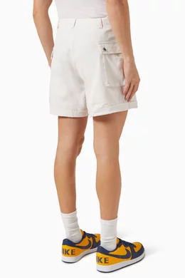 White store cargo shorts