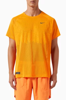 Buy Nike Running Orange Dri FIT Running T shirt for Men in UAE