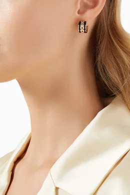 Buy Coach Gold C Signature Huggie Earrings in Metal for Women in