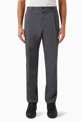 Buy Calvin Klein Grey Relaxed Tapered Cargo Trousers in Nylon