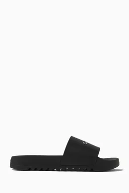 Buy Calvin Klein Black City Logo Slides in TPU for Men in UAE Ounass