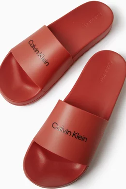 Calvin klein hot sale red slides