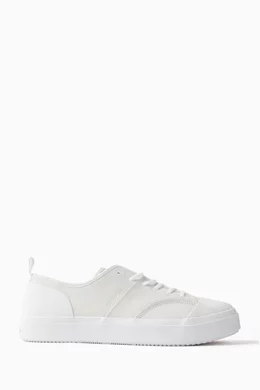 Buy Calvin Klein White Court Cupsole Sneakers in Leather for Men in UAE Ounass