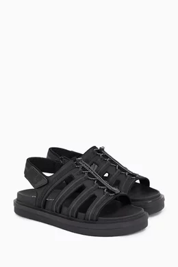 Mens leather sandals black hotsell
