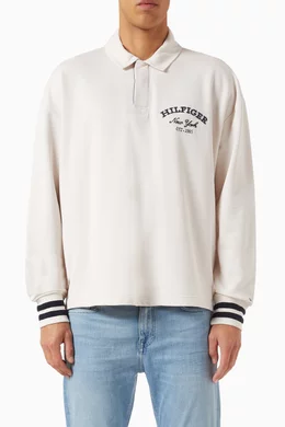 Buy Tommy Hilfiger Neutral Prep Rugby Shirt in Circulose Blend