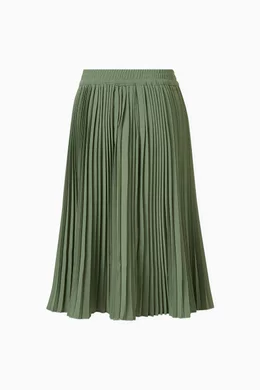 Pale green pleated skirt deals
