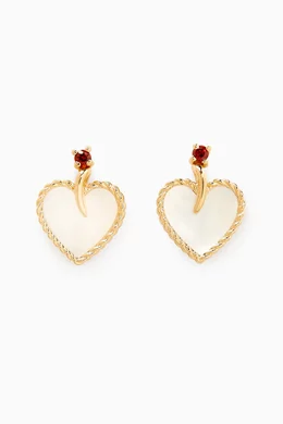 Buy Damas Rose Gold Farfasha Petali del Mare Red Garnet Stud