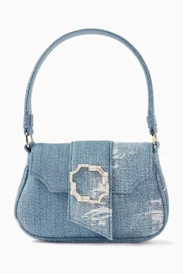 Prada denim shoulder bag discount
